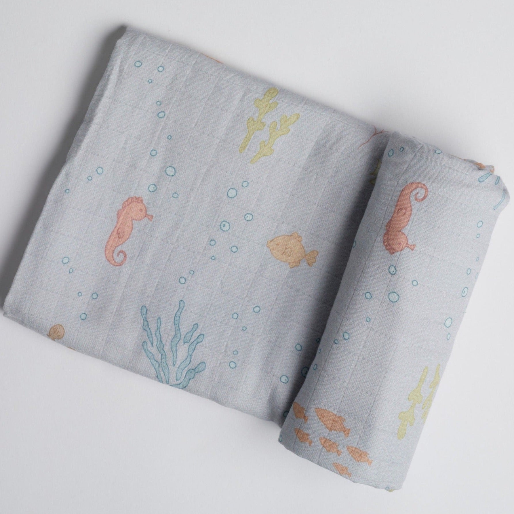 Under the Sea Swaddle on white background.