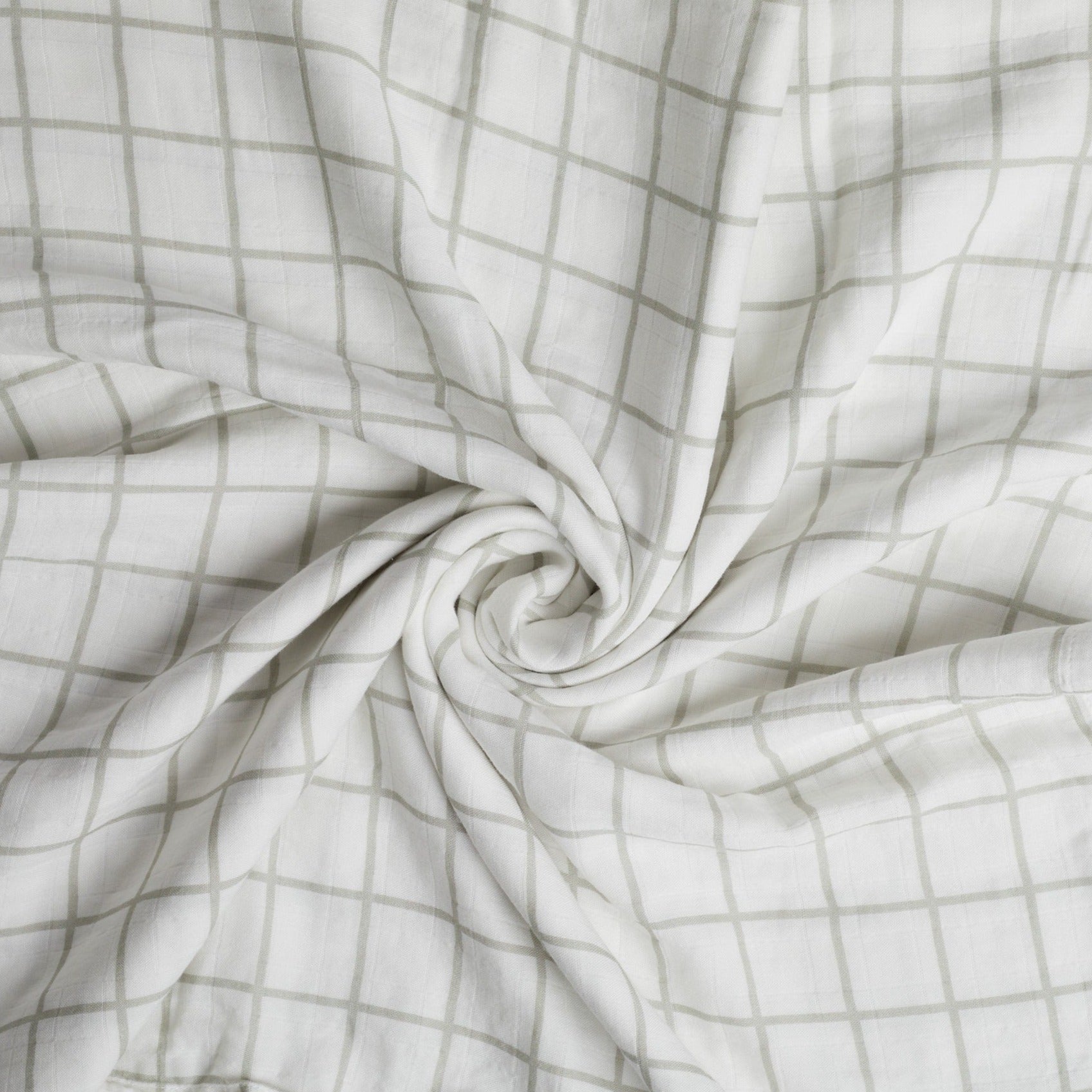 Sage Green Window Pane Swaddle in swirl.