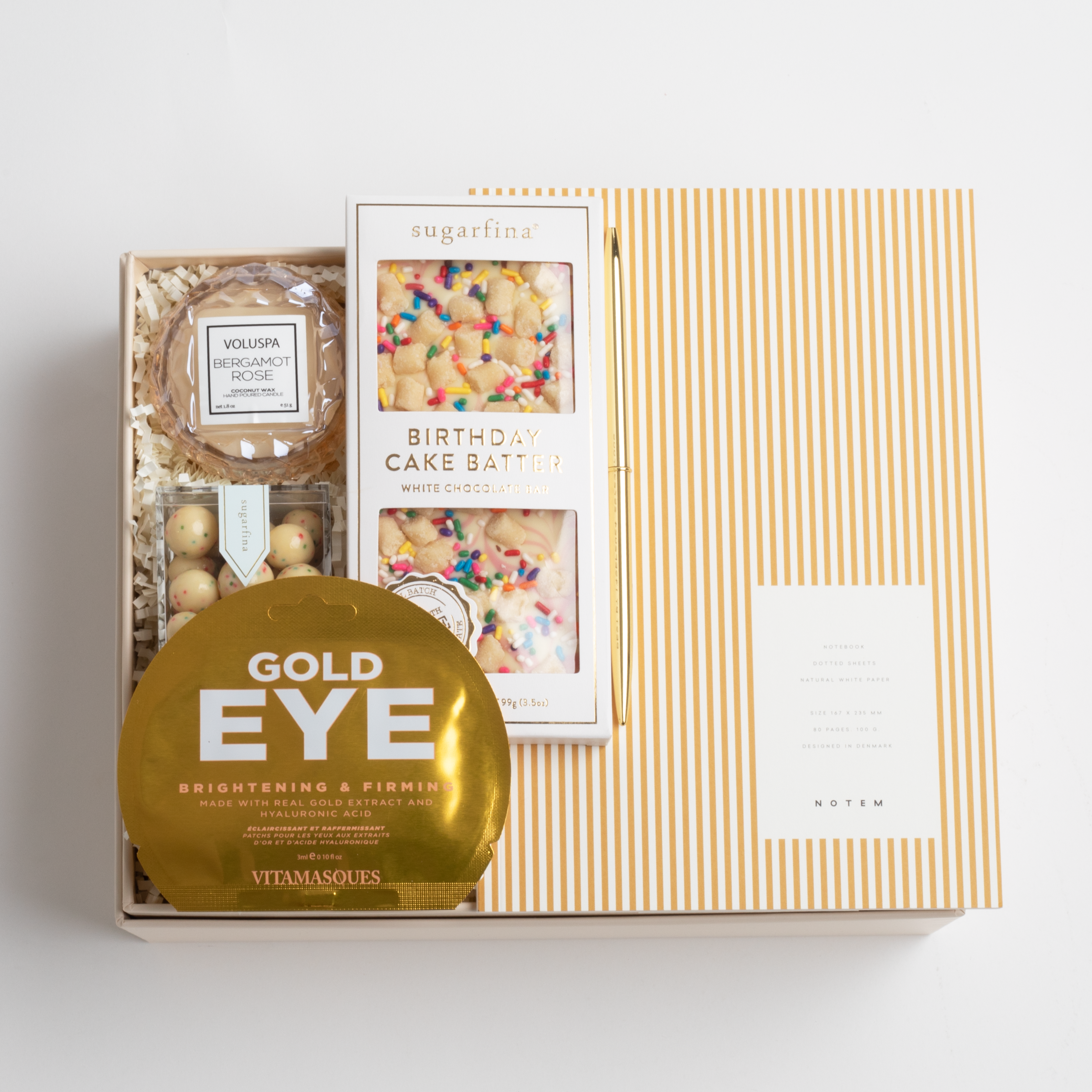 BOXFOX Birthday Gift Box available in Original CremeBOXFOX Birthday Box shown in gift box with ivory crinkle paper