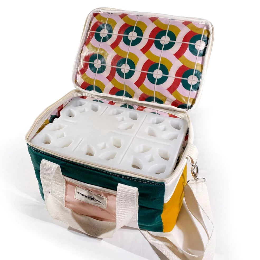 Breeze Block Ice Pack in cooler on white background.