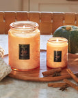 SPICED PUMPKIN LATTE MEDIUM JAR CANDLE lit in kitchen