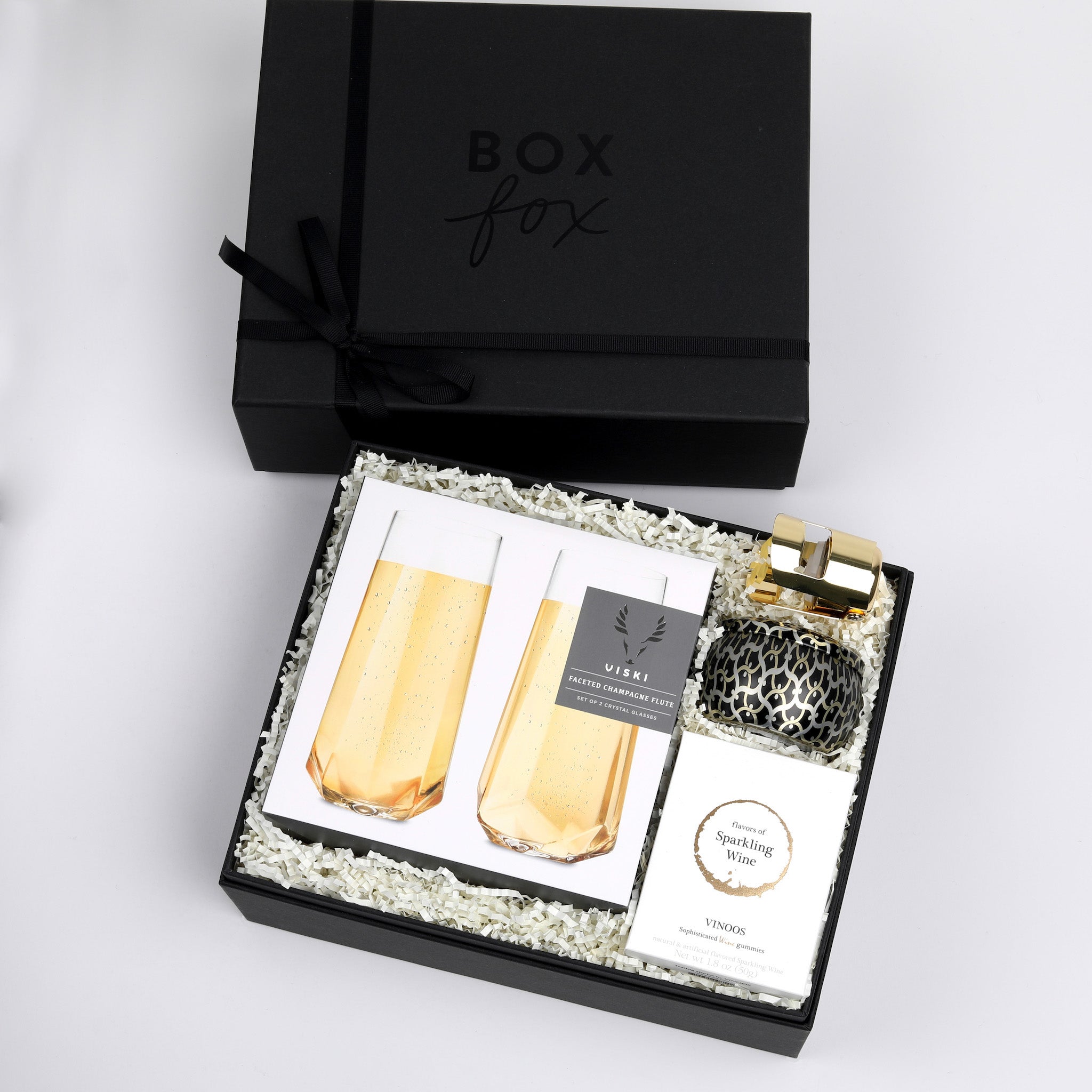 BOXFOX Pop Fizz Clink gift box also available in Matte Black.