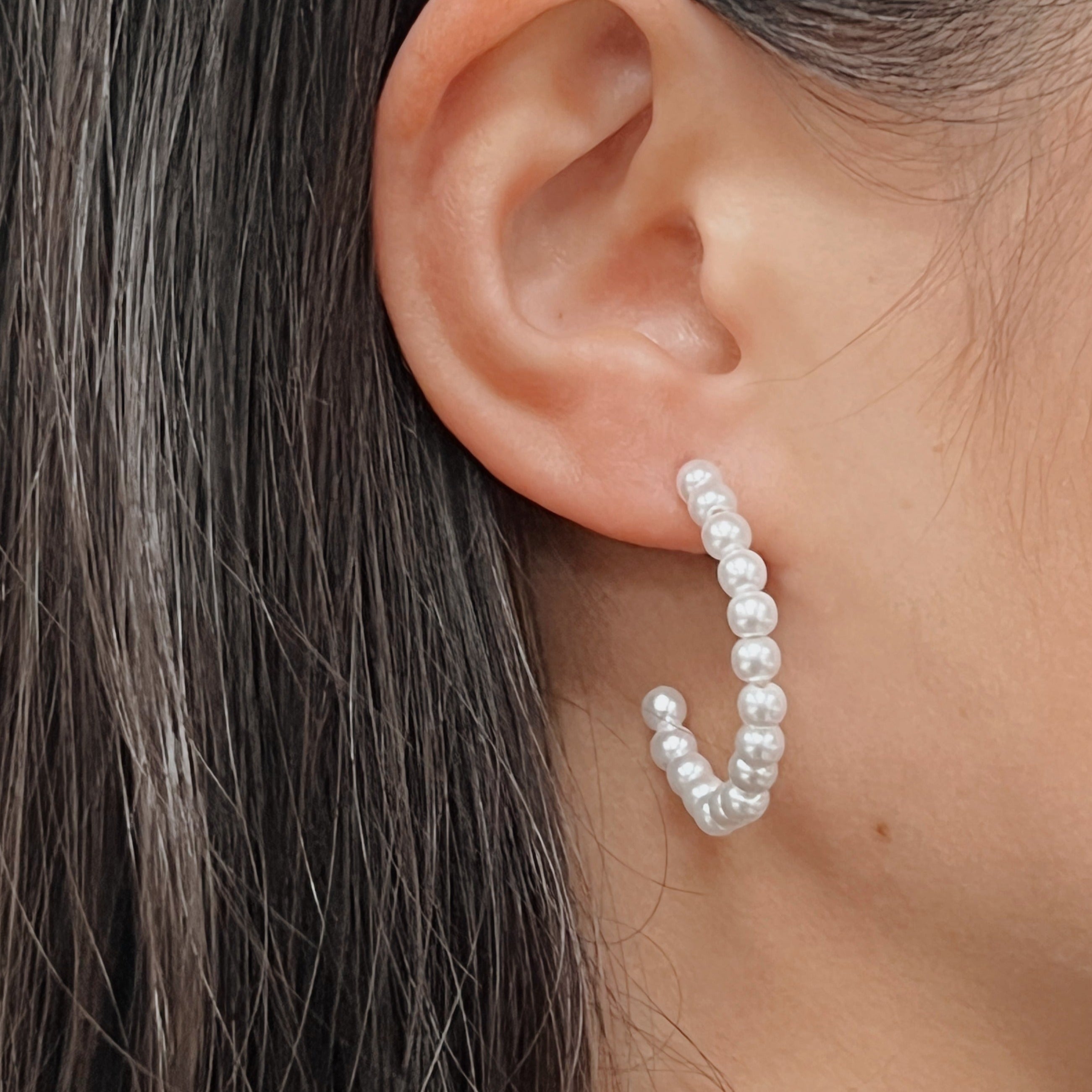 The Audrey Mini Pearl Hoops - BOXFOX